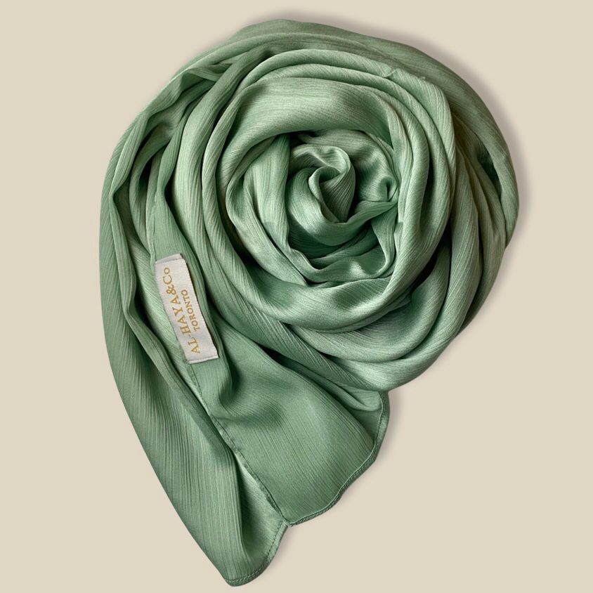 LUXURY SATIN HIJAB - PASTEL GREEN