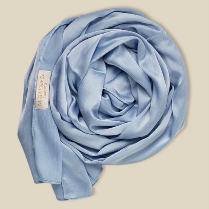 LUXURY SATIN CREPE HIJAB - SKY BLUE